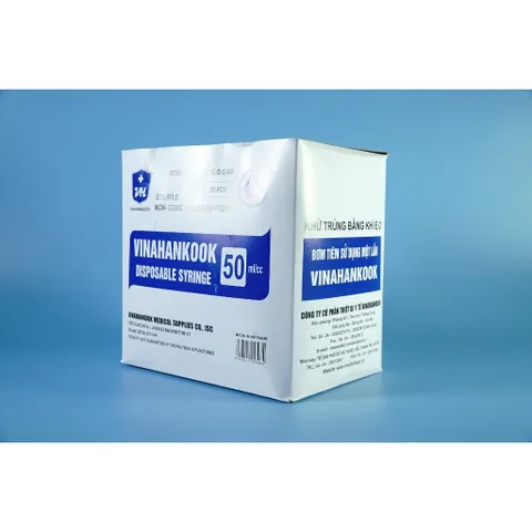 Hộp 25 Bơm Tiêm Y Tế 50cc VINAHANKOOK - Xilanh 50ml Hút Dịch - An Toàn và Tiện Lợi Cho Chăm Sóc Sức Khỏe