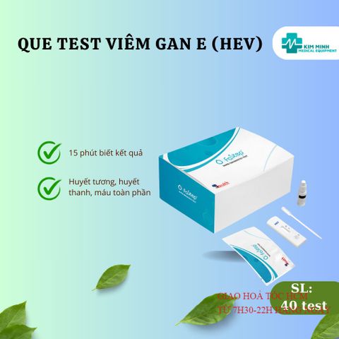 Que Thử Viêm Gan E HEV Fastep - Bộ 40 Test Nhanh Phát Hiện Kháng Thể IgM Virus Viêm Gan E, Độ Nhạy 95.3%