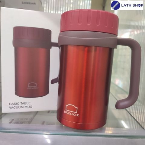 Cốc Giữ Nhiệt Lock&Lock Basic Table Mug 500ml LHC9002 - Chất Liệu Thép Không Gỉ, Màu Đỏ Sang Trọng, Giữ Nóng Lạnh Tối Ưu
