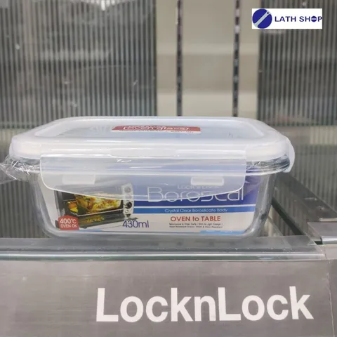 Hộp thủy tinh Lock&Lock Clear hình chữ nhật chịu nhiệt 430ml  LLG424