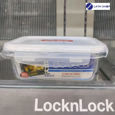 Hộp thủy tinh Lock&Lock Clear hình chữ nhật chịu nhiệt 430ml  LLG424