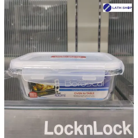 Hộp thủy tinh Lock&Lock Clear hình chữ nhật chịu nhiệt 430ml  LLG424