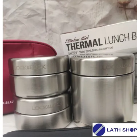 Bộ Hộp Cơm Giữ Nhiệt Lock&Lock LHC8015 Chất Liệu Inox Cao Cấp, Độ Bền Cao Kèm Đũa - Hàng Chính Hãng