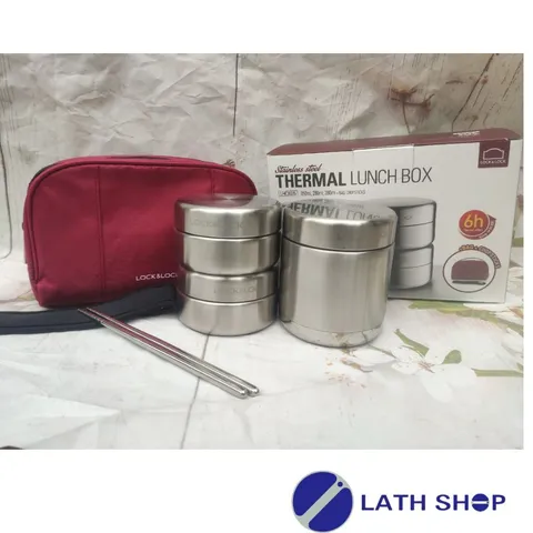 Bộ Hộp Cơm Giữ Nhiệt Lock&Lock LHC8015 Chất Liệu Inox Cao Cấp, Độ Bền Cao Kèm Đũa - Hàng Chính Hãng