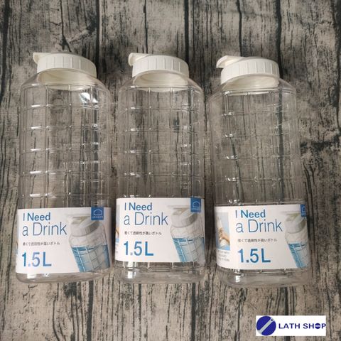 Combo 3 Bình Đựng Nước Lock&Lock HAP812 1,5L (Trắng) - Bình Nhựa PET Cao Cấp, An Toàn, Tiện Dụng Cho Mọi Hoạt Động
