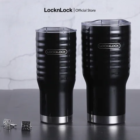 Bình Giữ Nhiệt Lock&Lock Wave Tumbler 500ml- LHC4147 - Màu Đen- Hàng Chính Hãng