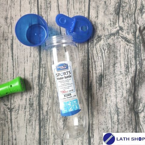 Bình Nước Thể Thao LocknLock HPP712 700ml - Nhựa An Toàn, Thiết Kế Gọn Nhẹ, Kèm Cốc Uống, Phù Hợp Cho Du Lịch Và Tập Luyện