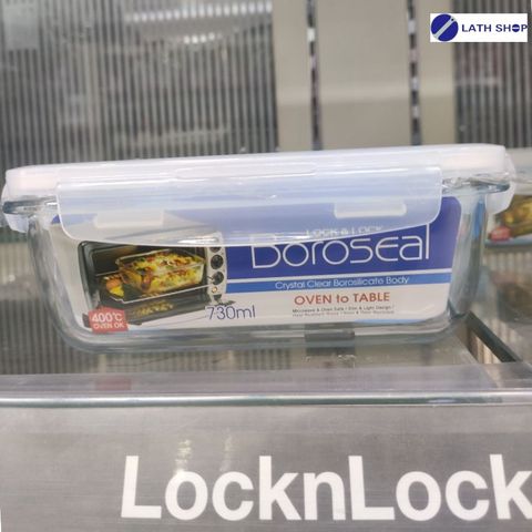 Hộp Thủy Tinh LocknLock Clear Kín Hơi 730ml LLG430 - Đựng Thực Phẩm, An Toàn Trong Lò Vi Sóng và Lò Nướng, Chất Liệu Borosilicate Chịu Nhiệt