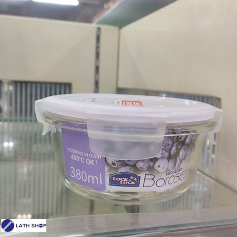Hộp Thủy Tinh Chịu Nhiệt LocknLock OvenGlass Hình Tròn 380ml - Đựng Thực Phẩm An Toàn, Tiện Lợi cho Nhà Bếp và Văn Phòng
