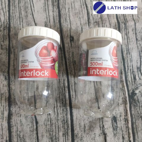 Bộ 2 Hộp Đựng Thực Phẩm Lock&Lock Interlock INL203S2 (500ml) - Hộp Nhựa Chất Liệu An Toàn, Thiết Kế Thông Minh, Đảm Bảo Đồ Ăn Tươi Ngon