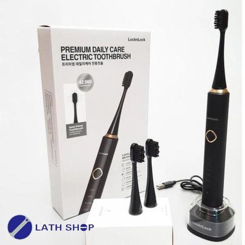 Bàn Chải Đánh Răng Điện LocknLock ENR636BLK - 6 Chế Độ, 3 Đầu Chải Chăm Sóc Răng Miệng Hiện Đại, Màu Đen Chính Hãng