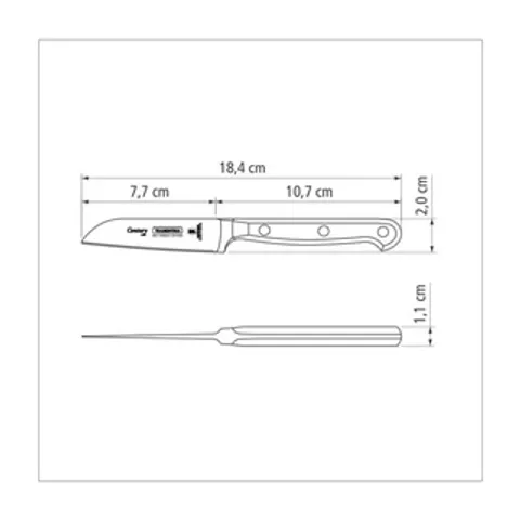 Dao Gọt Hoa Quả Tramontina Century 8cm - Lưỡi Thép Không Gỉ Rèn Nguyên Khối, Tay Cầm Chắc Chắn, Sản Xuất Tại Brazil