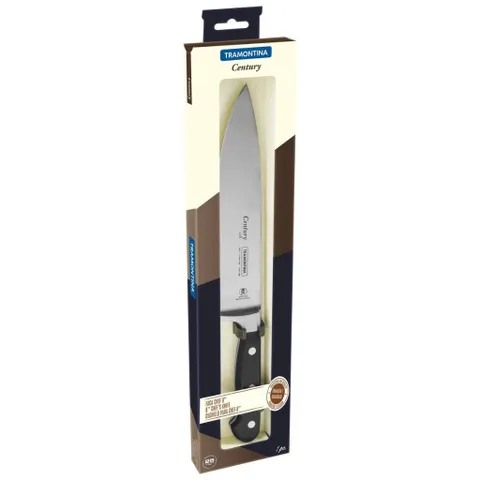 Dao Bếp Thái Thịt Tramontina Century 20cm - Lưỡi Thép Rèn Cao Cấp Nhập Khẩu Brazil, Chất Lượng NSF, Thiết Kế Ergonomic