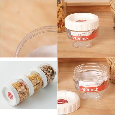 Hộp Bảo Quản Thực Phẩm Nhựa PET LocknLock INL201W 150Ml - Nắp Vặn Chắc Chắn, An Toàn Cho Thực Phẩm Tươi Sống và Gia Vị