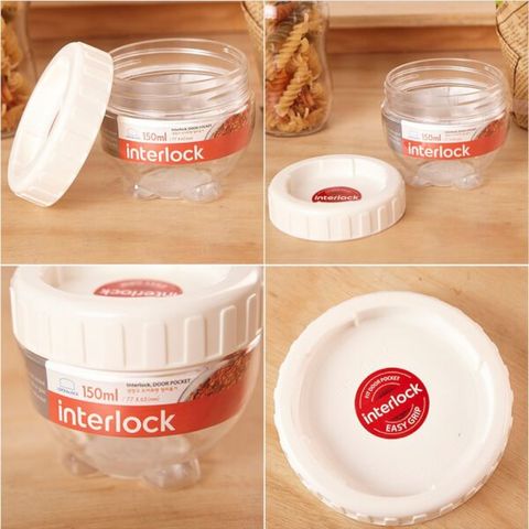 Hộp Bảo Quản Thực Phẩm Nhựa PET LocknLock INL201W 150Ml - Nắp Vặn Chắc Chắn, An Toàn Cho Thực Phẩm Tươi Sống và Gia Vị