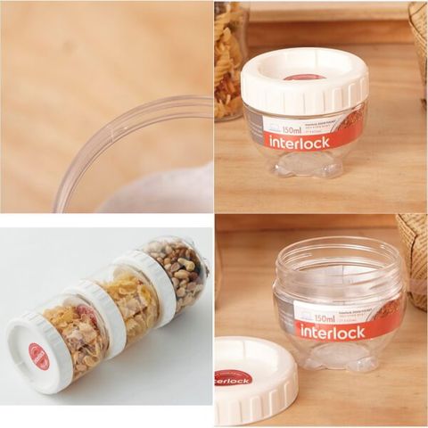 Hộp Bảo Quản Thực Phẩm Nhựa PET LocknLock INL201W 150Ml - Nắp Vặn Chắc Chắn, An Toàn Cho Thực Phẩm Tươi Sống và Gia Vị