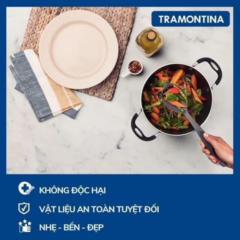 Thìa Lỗ Vớt Đồ Ăn Tramontina 30cm Nhựa PA Chịu Nhiệt An Toàn - Dụng Cụ Nhà Bếp Cao Cấp Nhập Khẩu Từ Brazil