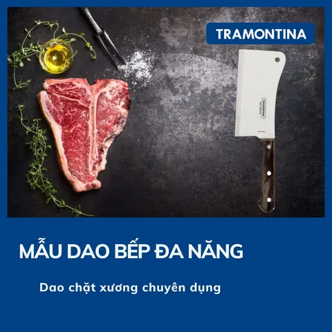 Dao Chặt Xương Tramontina - Lưỡi Thép Không Gỉ Chắc Chắn, Bền Đẹp, Sản Xuất Tại Brazil, Dụng Cụ Nhà Bếp Chất Lượng Cao