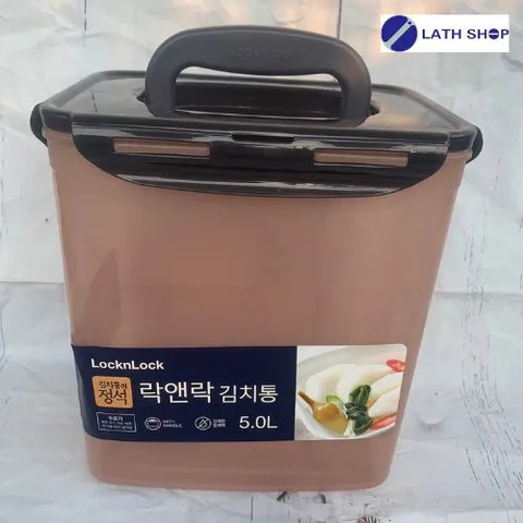 Hộp Nhựa Muối Kim Chi Lock&Lock Dáng Cao Chất Liệu PP, Có Gioăng Silicon Kín Hơi, Có Tay Xách -5L