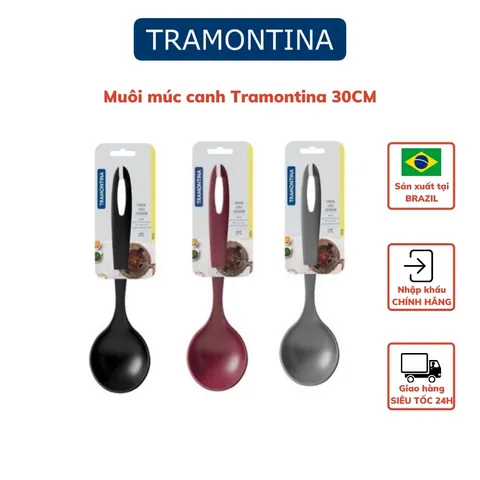 Muôi Múc Canh Lớn Tramontina 30cm Nhựa PA Chịu Nhiệt 180°C - Dụng Cụ Bếp An Toàn Nhập Khẩu Brazil