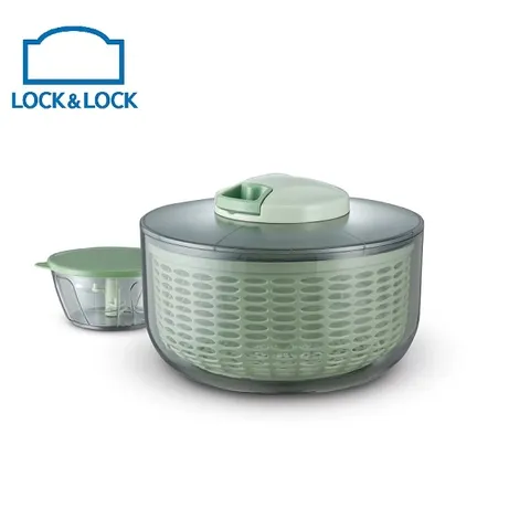 Bộ Rổ Quay Rau LocknLock CKS319 - Dụng Cụ Băm Rau Củ Quả Và Xay Thịt Màu Xanh, Tiện Lợi Cho Nhà Bếp