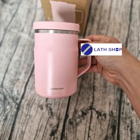 Ca Giữ Nhiệt Lock&Lock Metro Mug Có Tay Cầm 475ml (16 oz) - Thiết Kế Thép Không Gỉ, Màu Hồng, Hàng Chính Hãng