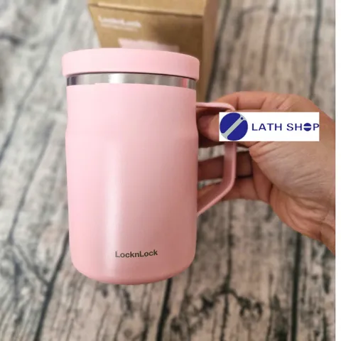 Ca Giữ Nhiệt Lock&Lock Metro Mug Có Tay Cầm 475ml (16 oz) - Thiết Kế Thép Không Gỉ, Màu Hồng, Hàng Chính Hãng