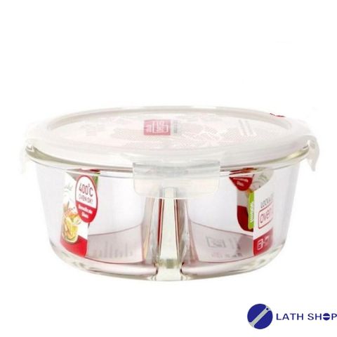 Hộp Thủy Tinh Chịu Nhiệt 2 Ngăn LocknLock LLG861D 900ml - Đựng Thực Phẩm An Toàn Trong Lò Vi Sóng, Quà Tặng Ý Nghĩa