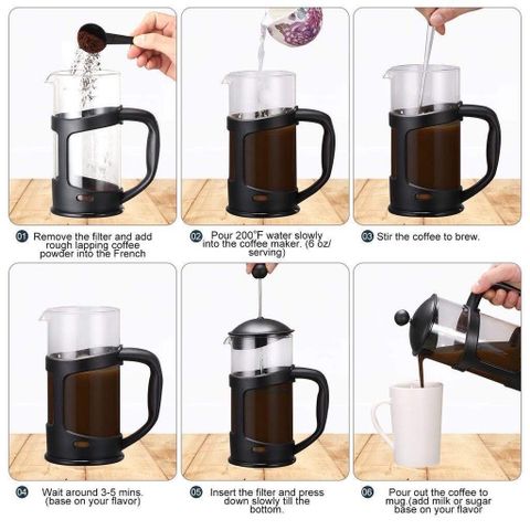 Bình Pha Trà Cafe French Press Lock&Lock 800ml LLG018 - Chất Liệu Nhựa/Thủy Tinh Cao Cấp, Dụng Cụ Pha Trà Chuyên Nghiệp