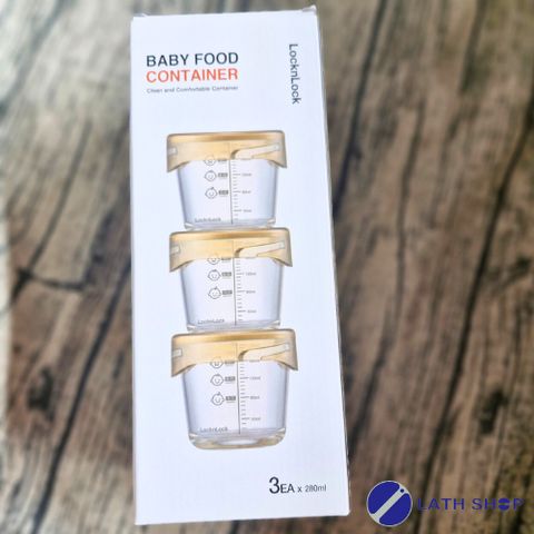 Bộ Hộp Thủy Tinh Đựng Đồ Ăn Dặm LocknLock Chịu Nhiệt 400°C - Hộp Chia Dung Tích 280ml An Toàn Cho Trẻ Nhỏ