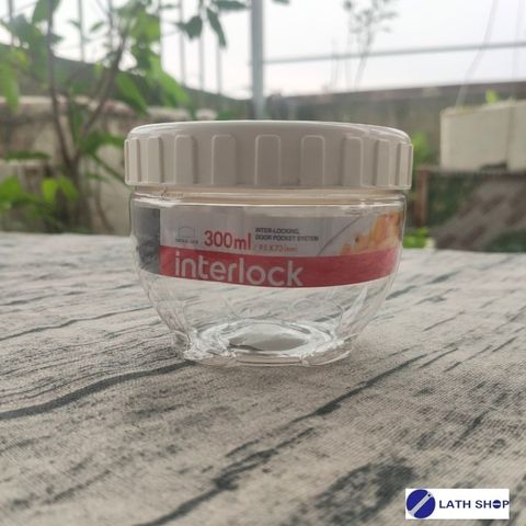 Hộp Bảo Quản Lock&Lock Interlock INL306W 300ml - Hộp Nhựa An Toàn Dùng Đựng Thực Phẩm Và Đồ Khô, Chịu Nhiệt Từ -20 Đến 70 Độ C