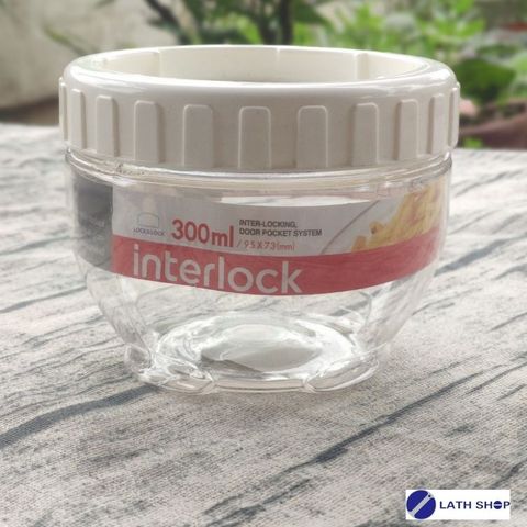 Hộp Bảo Quản Lock&Lock Interlock INL306W 300ml - Hộp Nhựa An Toàn Dùng Đựng Thực Phẩm Và Đồ Khô, Chịu Nhiệt Từ -20 Đến 70 Độ C