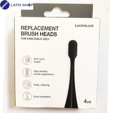 Đầu Bàn Chải Điện LocknLock ENR636 - Bộ 4 Cái Màu Đen Thay Thế Chất Liệu ABS Nylon Chăm Sóc Răng Miệng Chính Hãng
