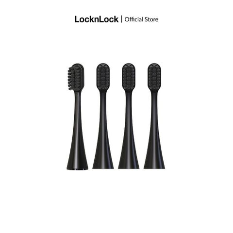 Đầu Bàn Chải Điện LocknLock ENR636 - Bộ 4 Cái Màu Đen Thay Thế Chất Liệu ABS Nylon Chăm Sóc Răng Miệng Chính Hãng