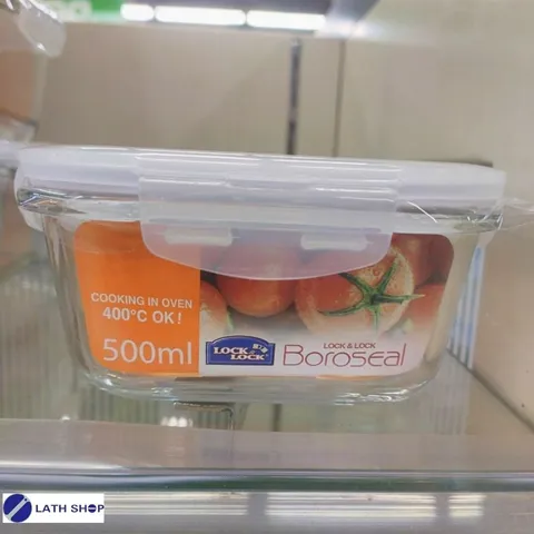Bộ 3 Thố Hộp Thủy Tinh Hình Vuông Kín Hơi Lock&Lock LLG214 Dung Tích 500ml 1 Hộp