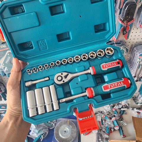 Bộ Khẩu 20 Chi Tiết 1/4 Inch Total THT141201 - Dụng Cụ Cầm Tay Chuyên Nghiệp Siêu Bền Cho Sửa Chữa, Lắp Ráp Xe Cộ, Nội Thất