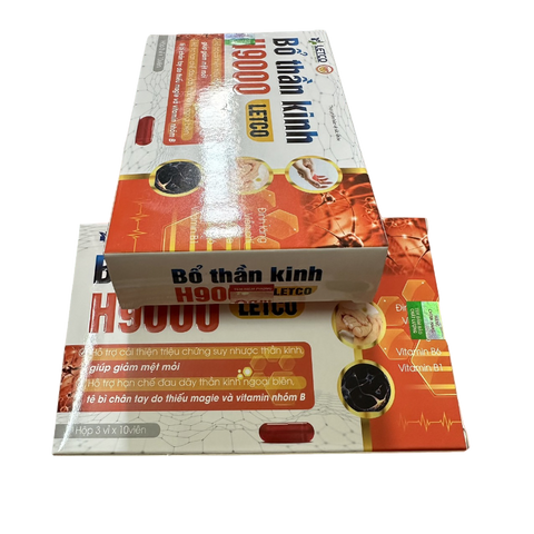 Viên Uống Bổ Thần Kinh H9000 Letco - Hỗ Trợ Giảm Mệt Mỏi, Suy Nhược Cơ Thể, Bổ Sung Vitamin Nhóm B và Magie - Hộp 30 Viên