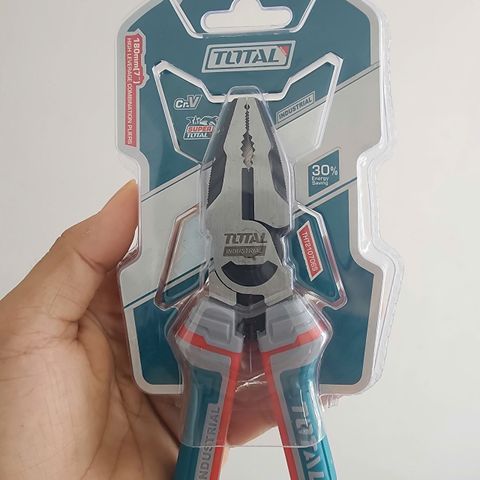 Kìm Điện Cao Cấp Total THT210706S - 7 Inch (180mm), Chất Liệu Cr-V, Tay Cầm Chống Trượt, Hiệu Suất Cao, Công Cụ Cầm Tay Chất Lượng
