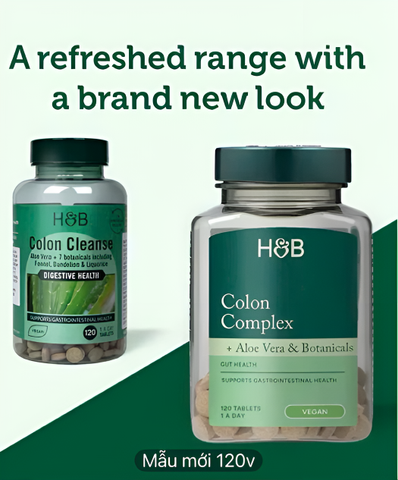 Viên uống thải độc H&B Colon Complex Aloe Vera 120 viên - Hỗ trợ tiêu hóa và giảm cân hiệu quả, tăng cường sức khỏe đường ruột