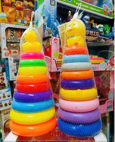 Đồ Chơi Xếp Hình Tháp Vòng Nhựa Cao 30cm - Đồ Chơi Giáo Dục Phát Triển Kỹ Năng Trẻ Em Từ 1 Tuổi