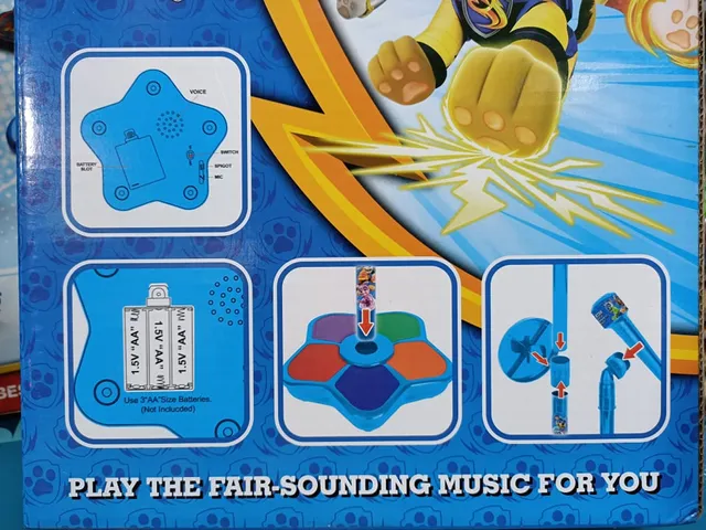 Paw Patrol Đồ chơi Microphone cho bé tập hát chạy bằng pin 5356A có đèn và nhạc, chủ đề đội chó cứu hộ Mighty Pups Super Paws MP3