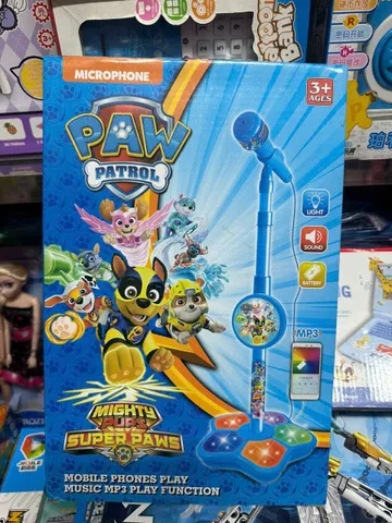 Paw Patrol Đồ chơi Microphone cho bé tập hát chạy bằng pin 5356A có đèn và nhạc, chủ đề đội chó cứu hộ Mighty Pups Super Paws MP3