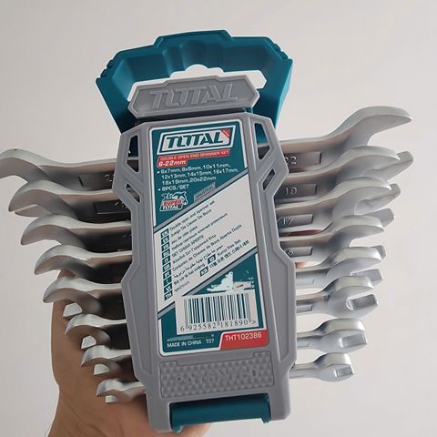 Bộ Cờ Lê 2 Đầu Miệng Total THT102386 - 8 Chi Tiết 6-22mm, Chất Liệu CR-V Siêu Bền, Công Cụ Sửa Chữa Đa Năng