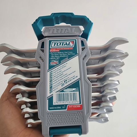 Bộ Cờ Lê 2 Đầu Miệng Total THT102386 - 8 Chi Tiết 6-22mm, Chất Liệu CR-V Siêu Bền, Công Cụ Sửa Chữa Đa Năng
