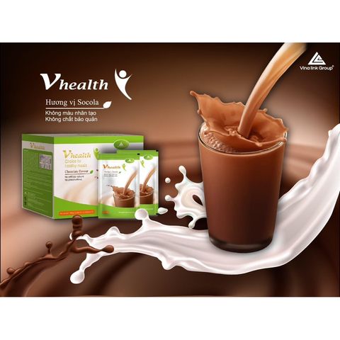 Bột Dinh Dưỡng Vhealth Socola Organic - Bữa Ăn Nhanh Gọn, Giàu Dinh Dưỡng, Hỗ Trợ Tăng/Giảm Cân, Hộp 20 Gói