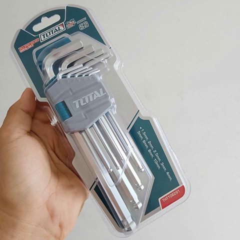 Bộ Lục Giác Đầu Bi 9 Chi Tiết Total THT106291 - Kích Thước 1.5-10mm, Chất Liệu CR-V Bền Bỉ, Sửa Chữa Lắp Ráp Thoải Mái