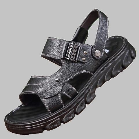Dép da nam cao cấp D6 CP336 Sandal mới, thời trang lịch sự dễ phối đồ - Giày đi học, đi chơi và đi làm chất lượng cao