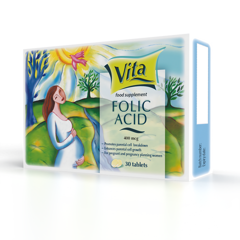 Viên uống Acid Folic 400mcg cho Bà Bầu - Hỗ trợ Ngăn Ngừa Dị Tật Thai Nhi Nhập Khẩu Chính Hãng từ Ba Lan - Dễ Uống, Tốt Cho Mẹ Và Bé