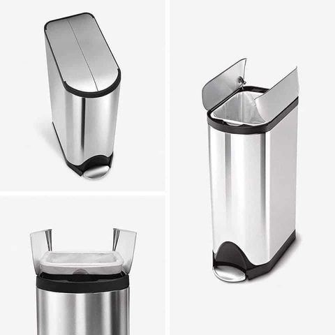Thùng rác đạp chân mở nắp cánh bướm Simplehuman CW2058 18L inox bền, thiết kế thông minh, yên tĩnh, hoàn hảo cho không gian sống sạch đẹp.