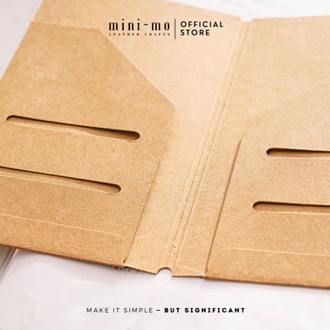 Kraft Folder MINI-MO cho Sổ Tay Midori KF-01 - Giấy KRAFT 300GSM, Phụ Kiện Đính Kèm và Decor Thông Minh